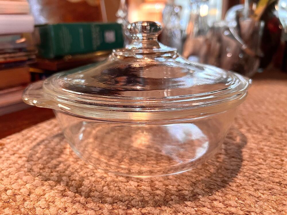 Vintage Fire King Dish with Lid - Chip on Lid + Scratches